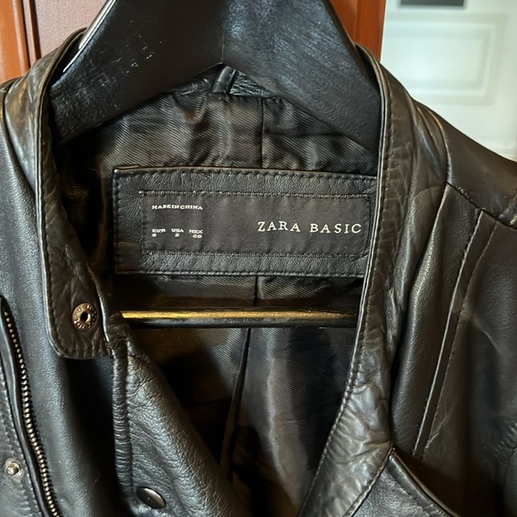 Zara leather jacket size small. Good condition - Picture 3 of 4